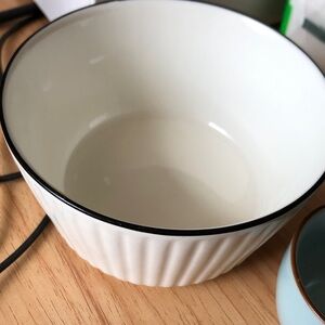 White Fluted Ceramic Bowl